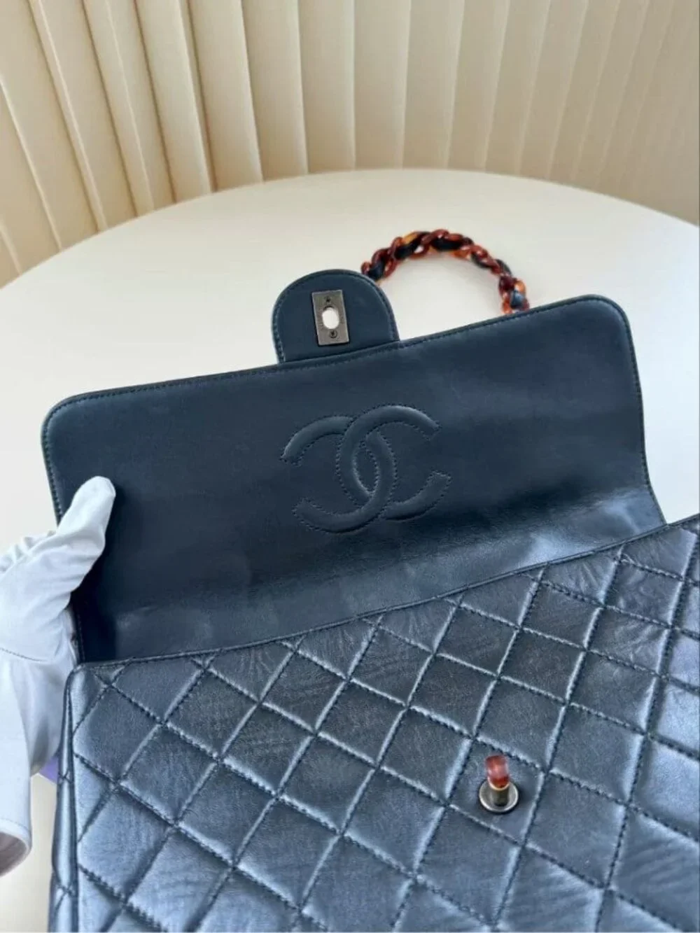 Chanel Tortoiseshell Jumbo Quilted Lambskin